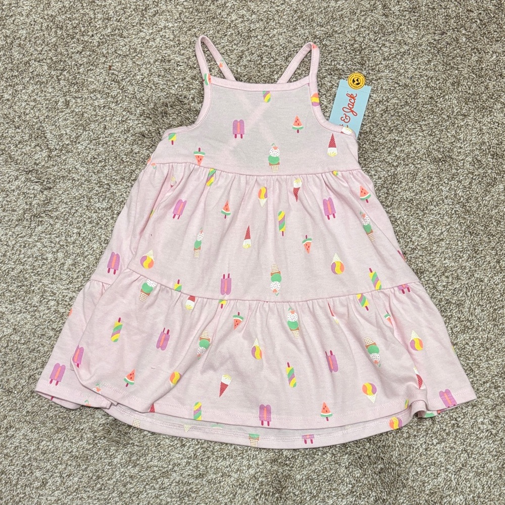 BRAND NEW Cat & Jack Pink Ice Cream Print Dress